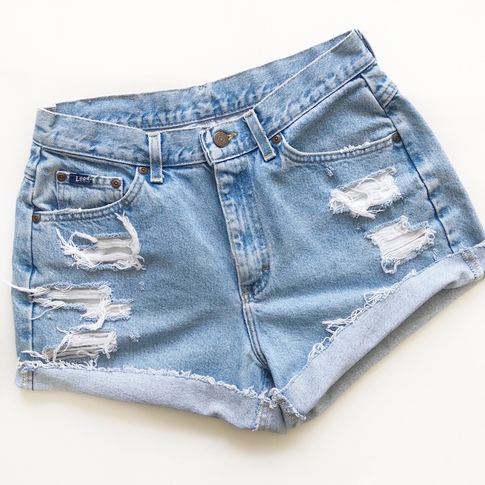Vintage Distressed Lee Denim Shorts
